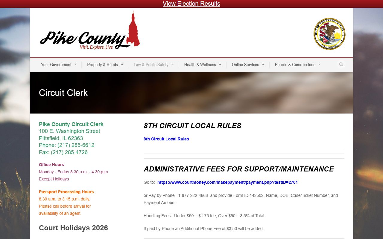 Pike County court records after arrest circuit clerk Judici case search page