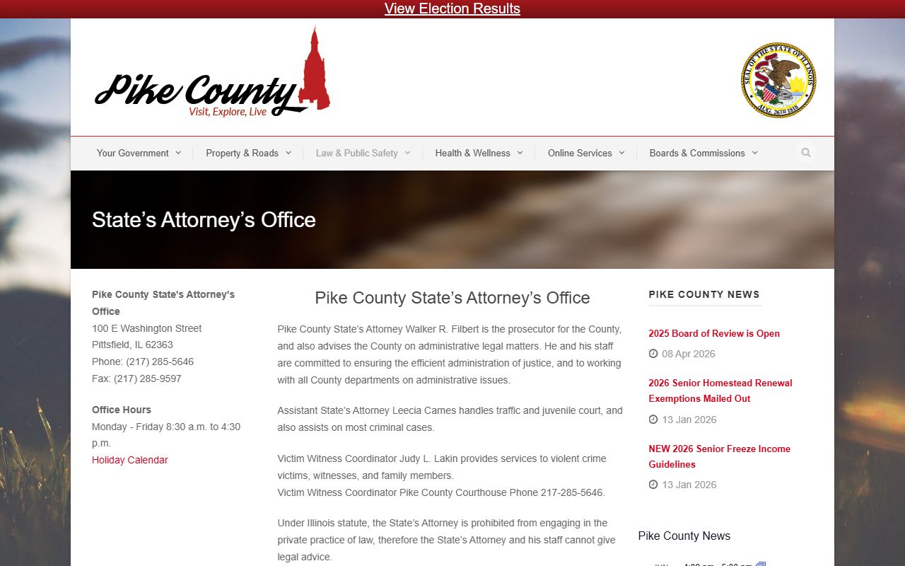 Pike County court records after arrest State's Attorney prosecutor office page